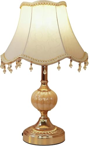 Classical Table Lamp with Fabric Drum Shade and Gold Base W2197