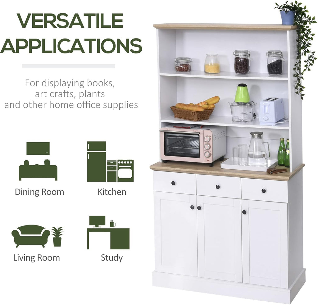 White Buffet with Hutch N3705
