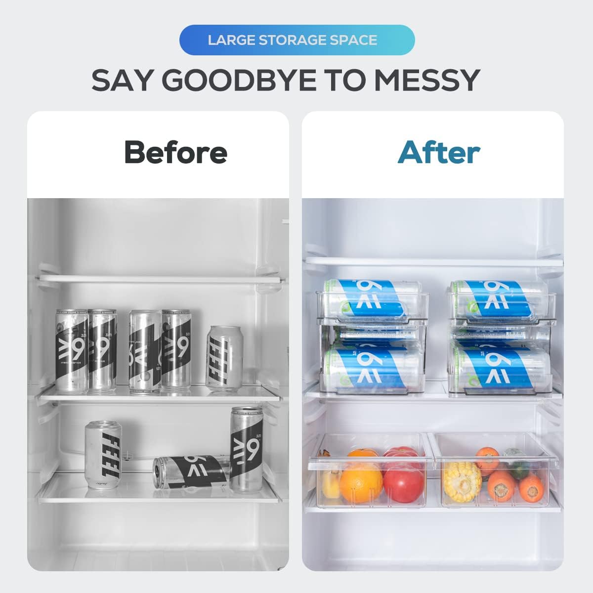 Clear Plastic Soda Can Organizer, Holds 12 Cans Z4478