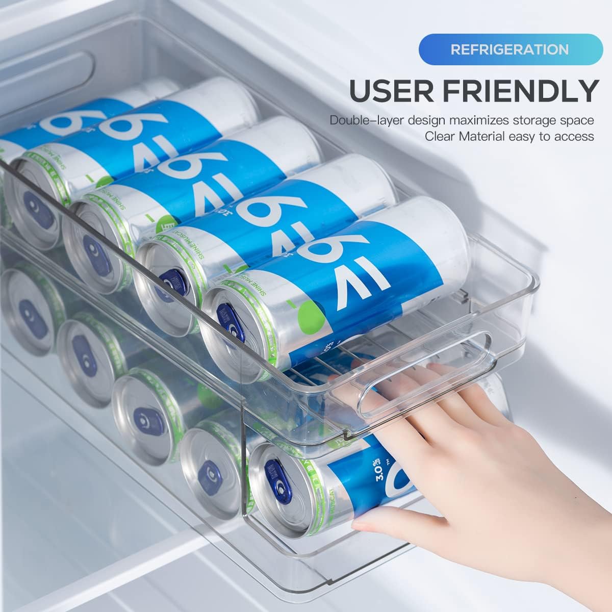 Clear Plastic Soda Can Organizer, Holds 12 Cans Z4478