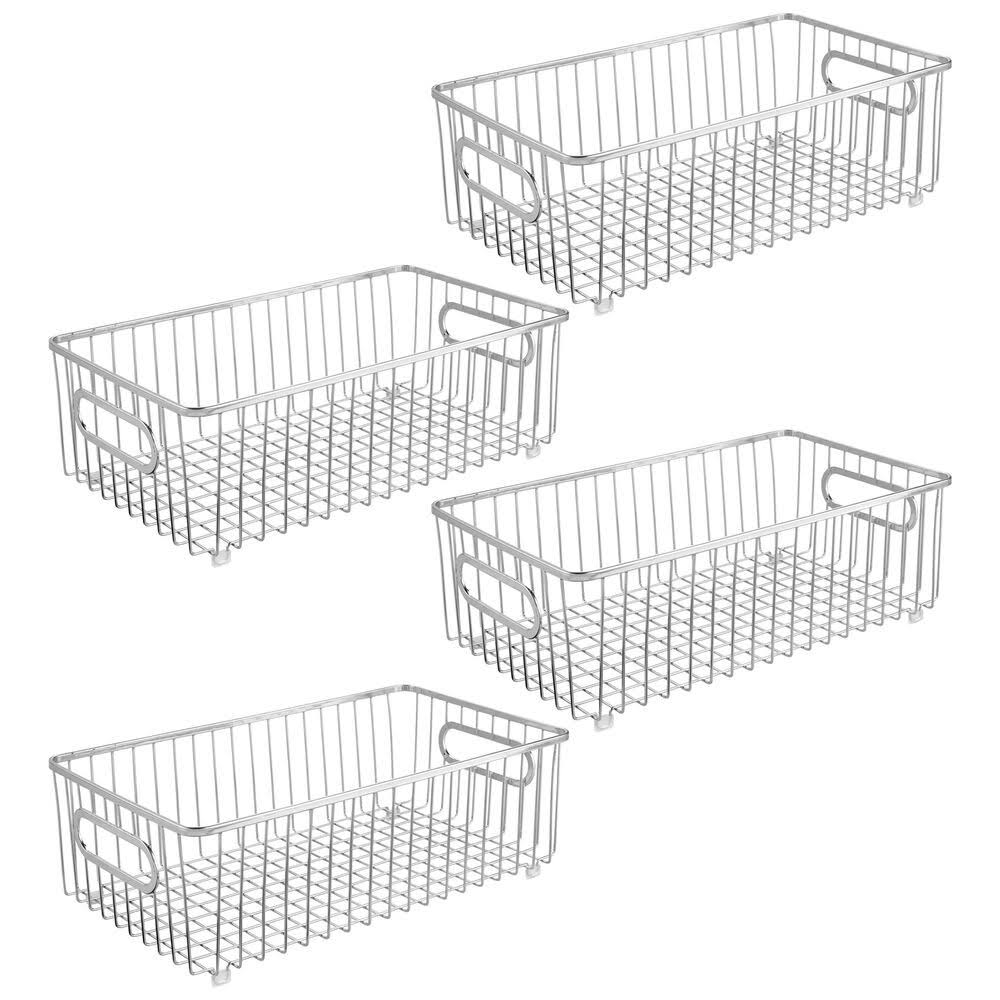 Metal Kitchen Pantry Food Storage Basket, 4 Pack I7888