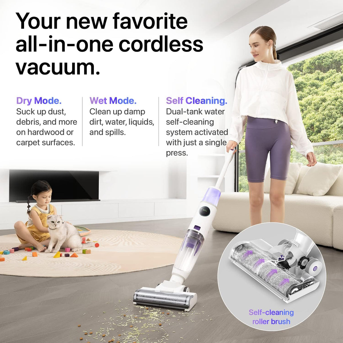 3-in-1 Cordless Wet Dry Vacuum Cleaner White M2570