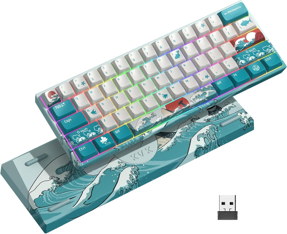 60% Mechanical Keyboard Wireless 2.4G Rechargeable RGB Backlit D762157