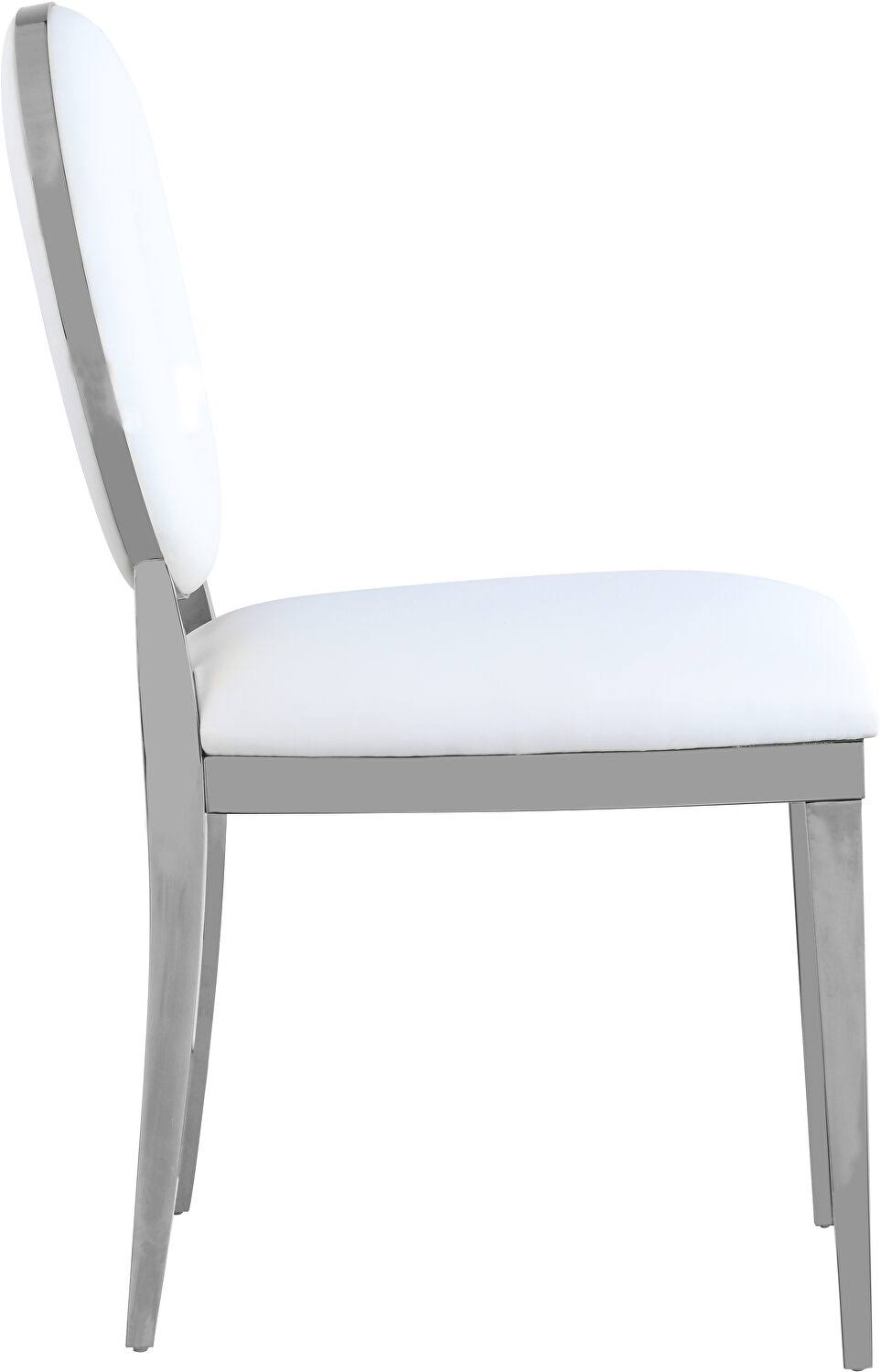 White Faux Leather Dining Chair Set of 2 E287
