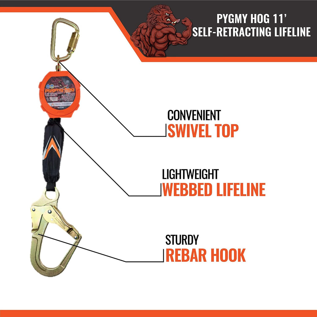 11' Web Self Retracting Lifeline with Rebar Hook C9574