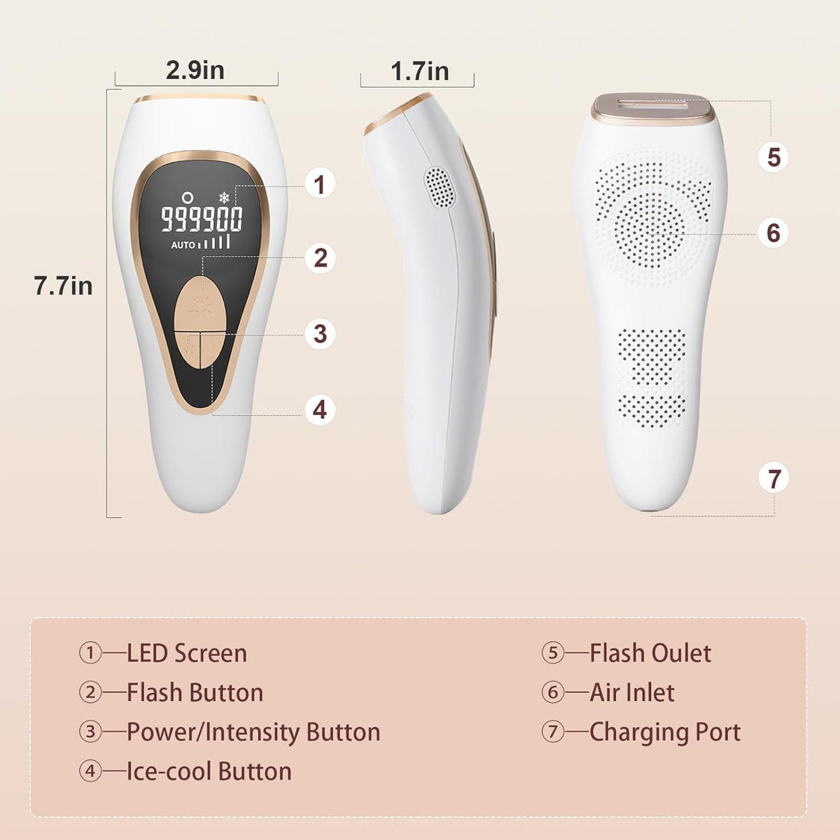 999900 Flashes IPL Hair Removal Device with Cooling System Y9437