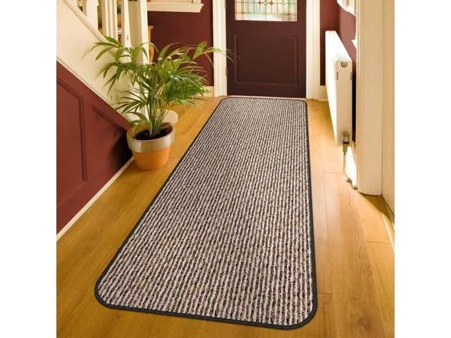 Skid-Resistant Carpet Runner Black Ripple 18 ft. x 36 in. K129
