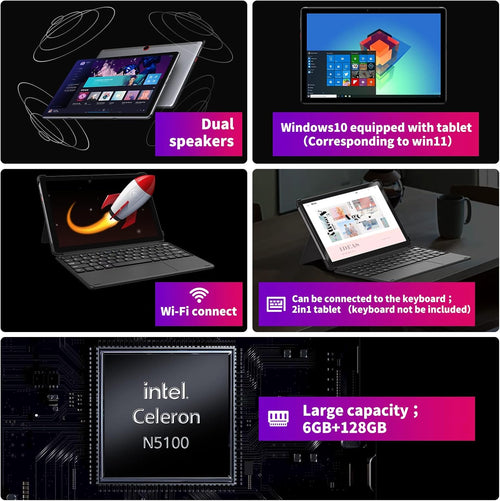 10.1 inch Windows 11 Tablet PC, 6GB RAM+128GB ROM, 1920*1200 IPS HD S397
