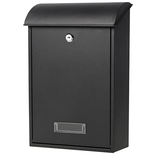Black Wall Mounted Locking Mailbox with Key Lock M54063