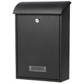 Black Wall Mounted Locking Mailbox with Key Lock M54063