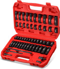 1/4 Inch Drive 53-Piece CR-MO Alloy Steel Impact Socket Set SAE and Metric T2647