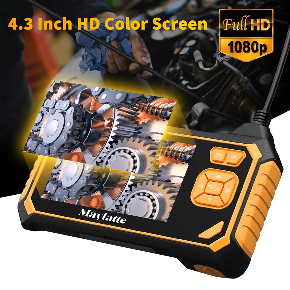 4.3 Inch 1080P HD IP67 Waterproof Inspection Camera with 8 LED Lights and 32GB Card H90537