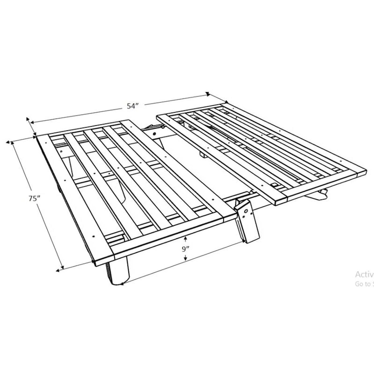 Wood Futon with Gray Mattress X74714