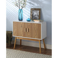 White/Woodgrain Storage Console P446