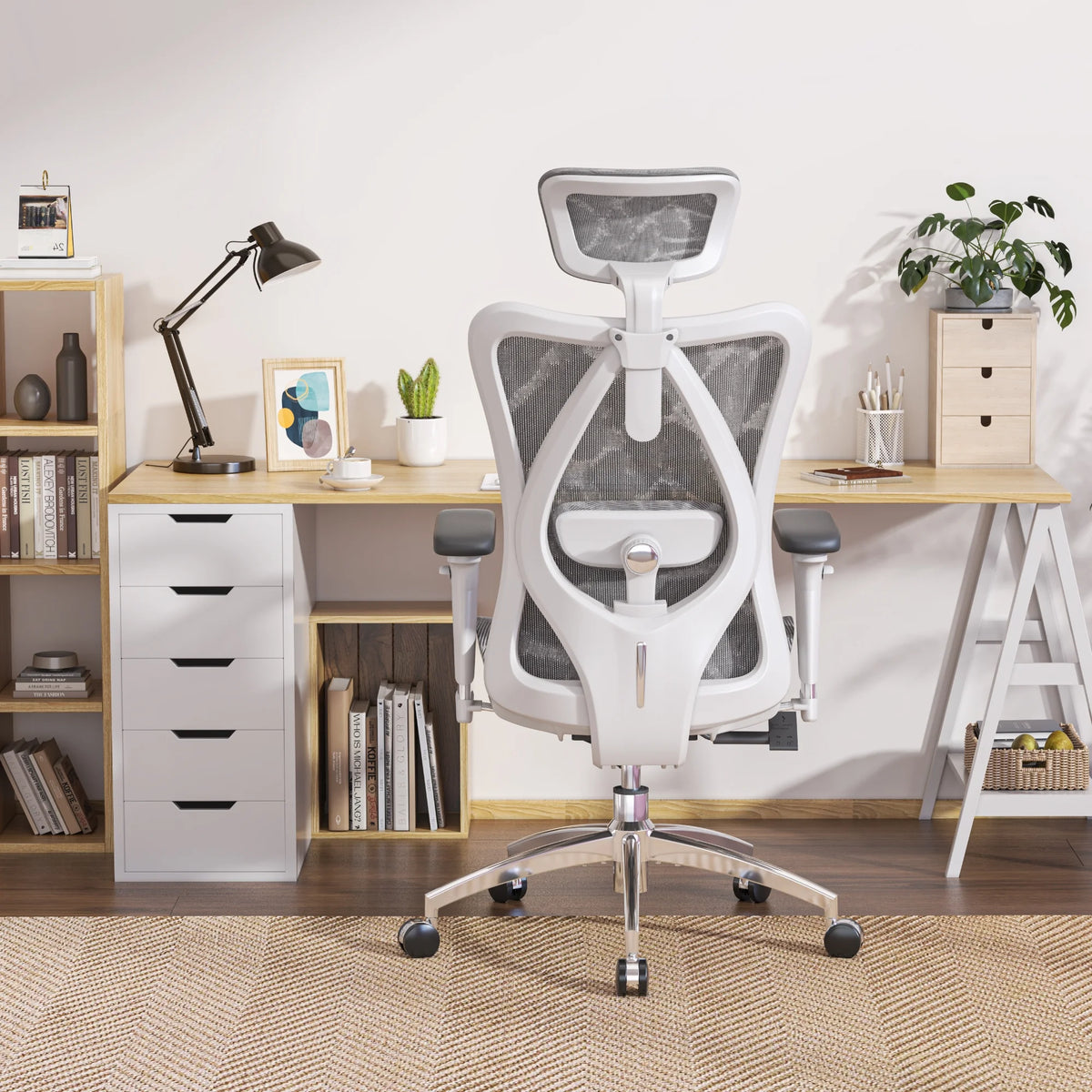 Black Ergonomic Mesh Office Chair with Headrest and Lumbar Support L201
