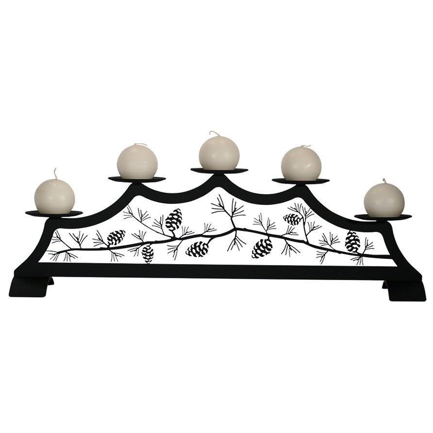 Pinecone Fireplace Pillar Candle Holder P14607