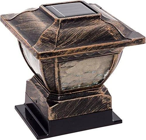 Bronze 8 Pack Solar LED Post Cap Light for 4x4 Wood Posts L6748