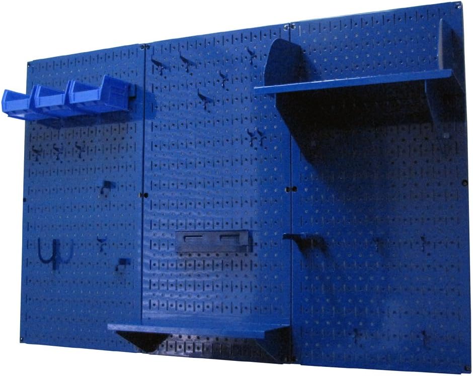 4 ft. Metal Pegboard Standard Tool Storage Kit with Blue Toolboard and Blue Accessories J5171