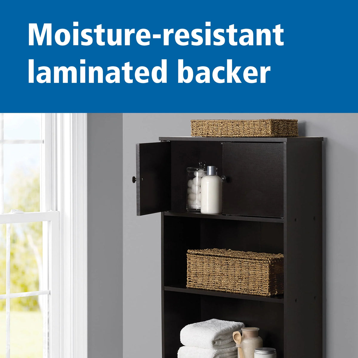 White 3-Shelf Bathroom Space Saver E779054