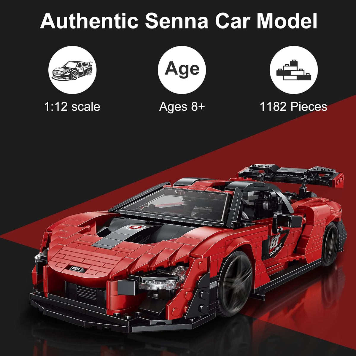 1:12 Scale Building Toys Car Building Kits (1182 Pieces) Pack of 2 A86892
