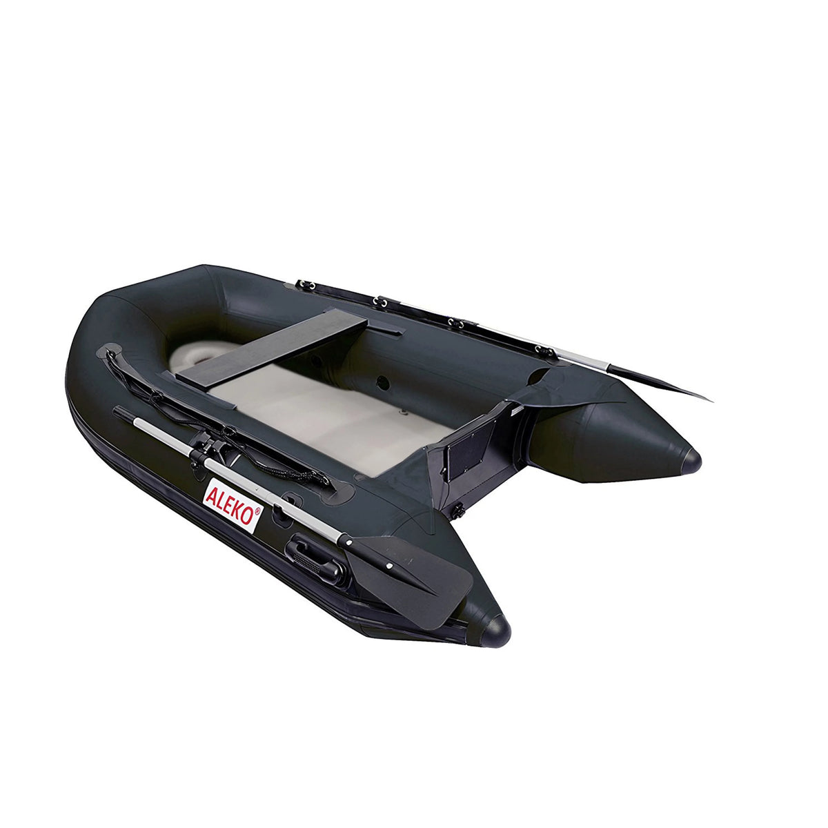 Inflatable Air Floor Fishing Boat 8.4 Foot Black C277432