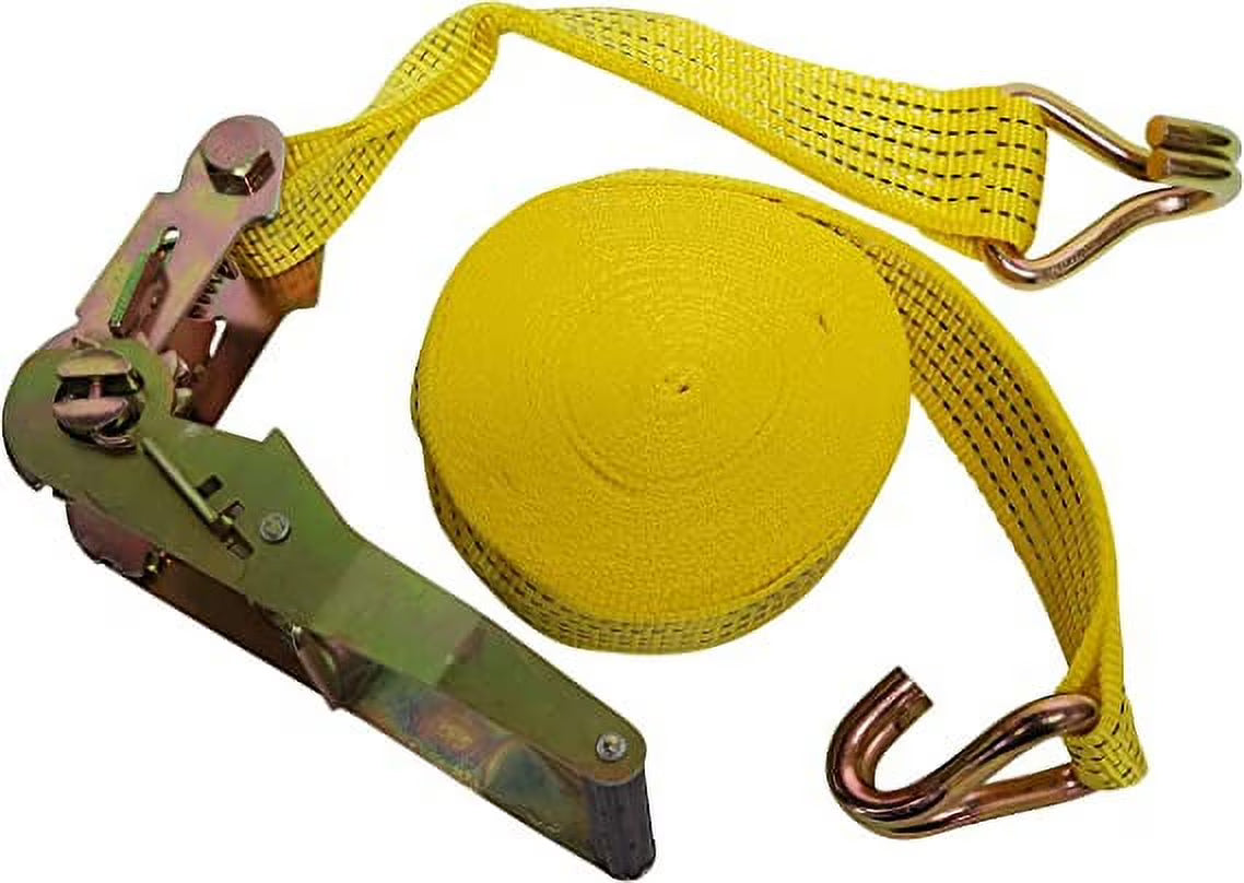 4-PACK Ratchet Tie Down Strap with Double J-Hook W95528
