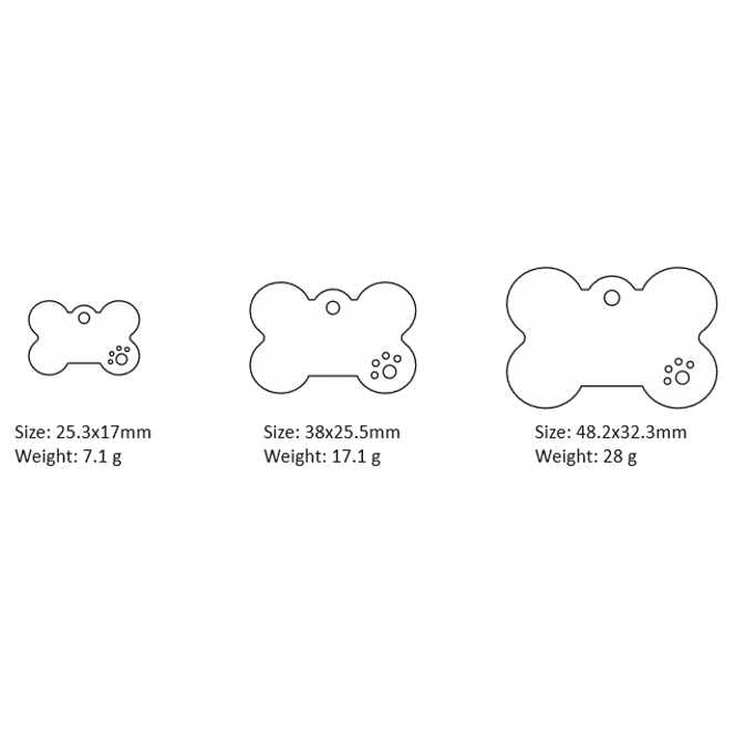 Diamante Pet ID Tag Bone S4804
