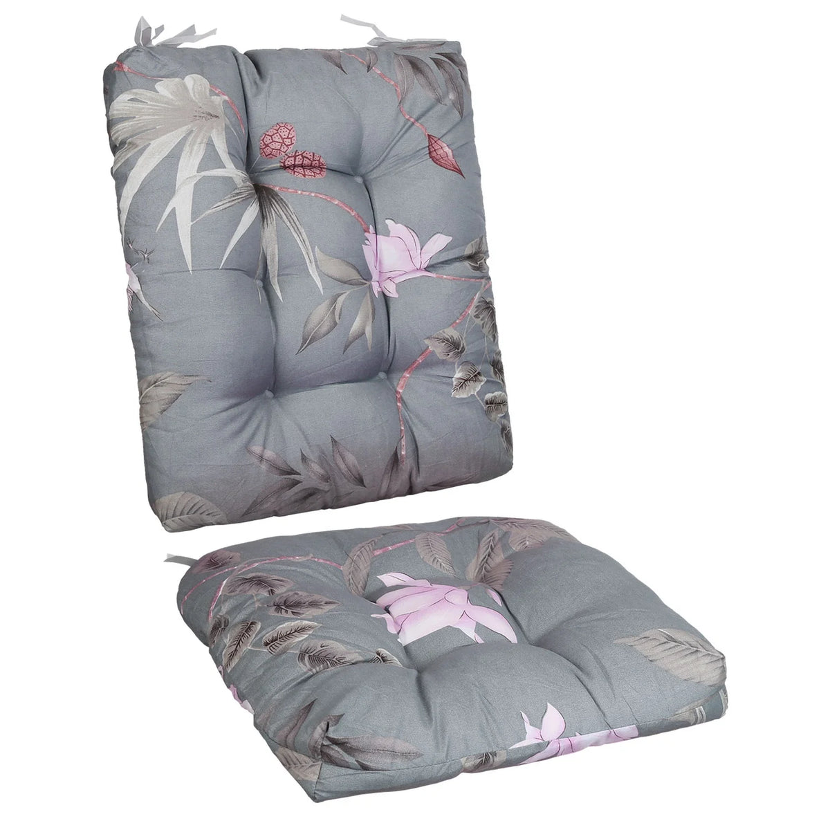 Grey Green Leaf Polyester Rocking Chair Cushion R374142