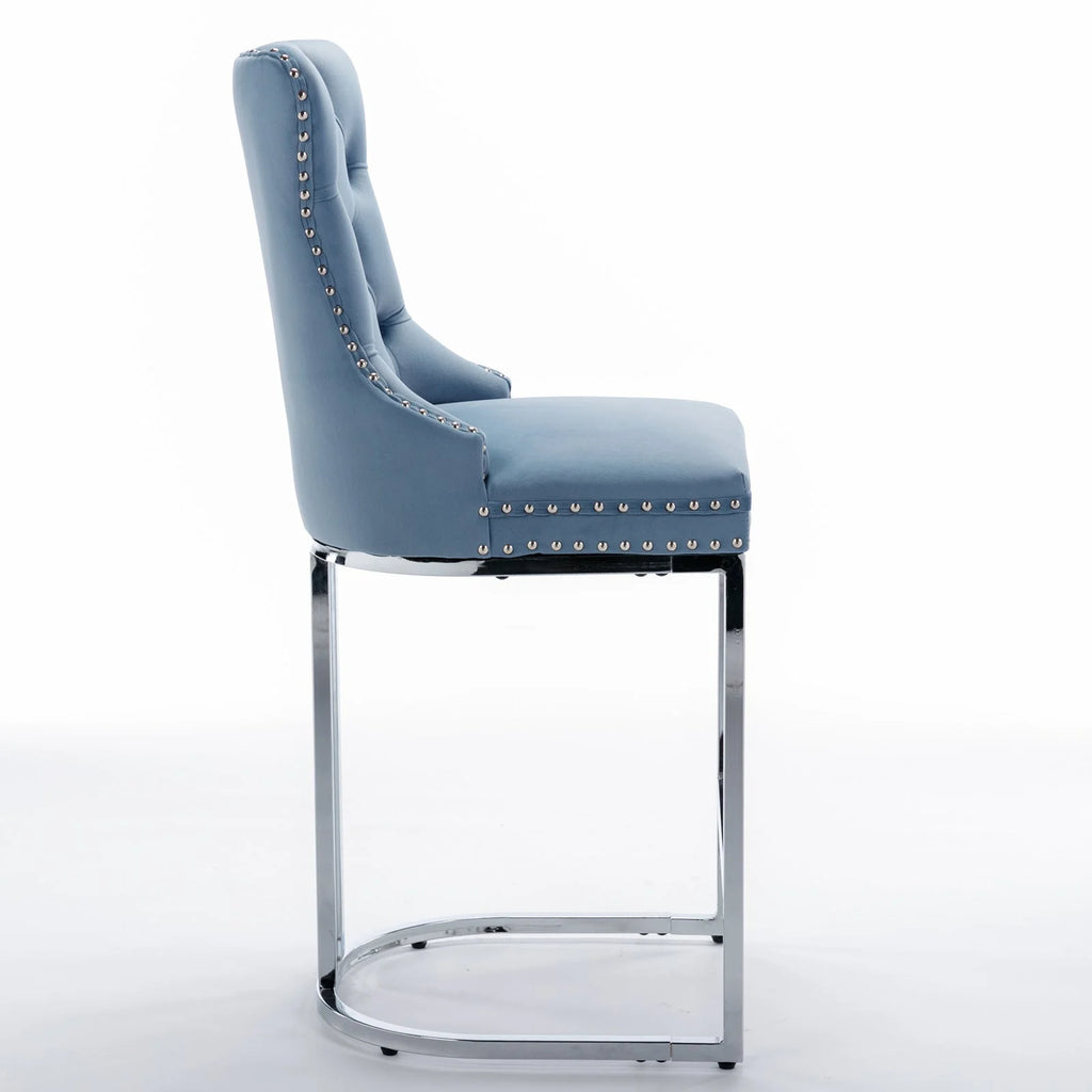 Light Blue Counter Height Bar Stools Set of 2 K608