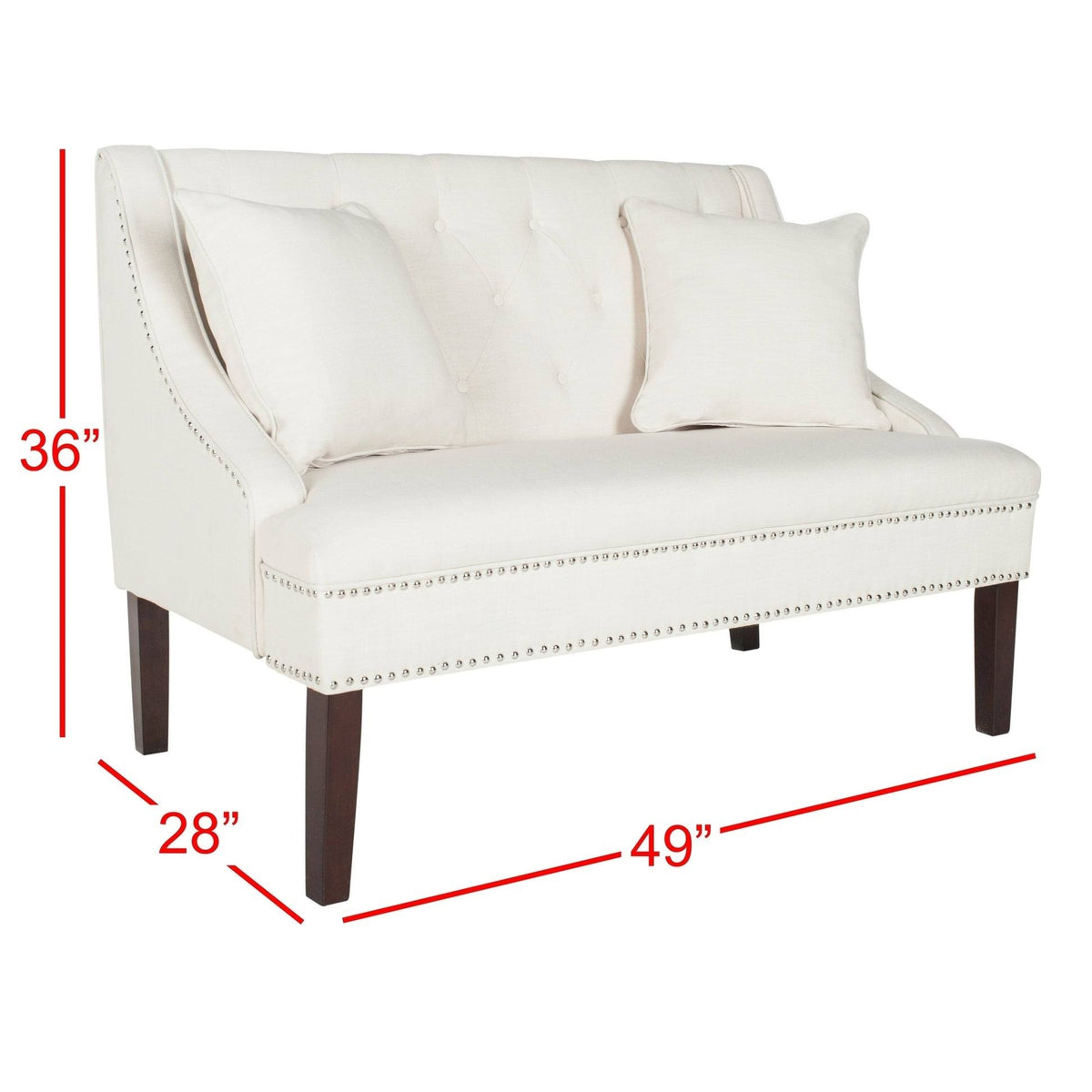 Light Beige Linen Settee U5220