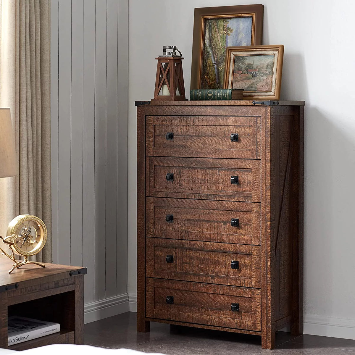 Farmhouse 6 Drawers Wood Dresser Q589