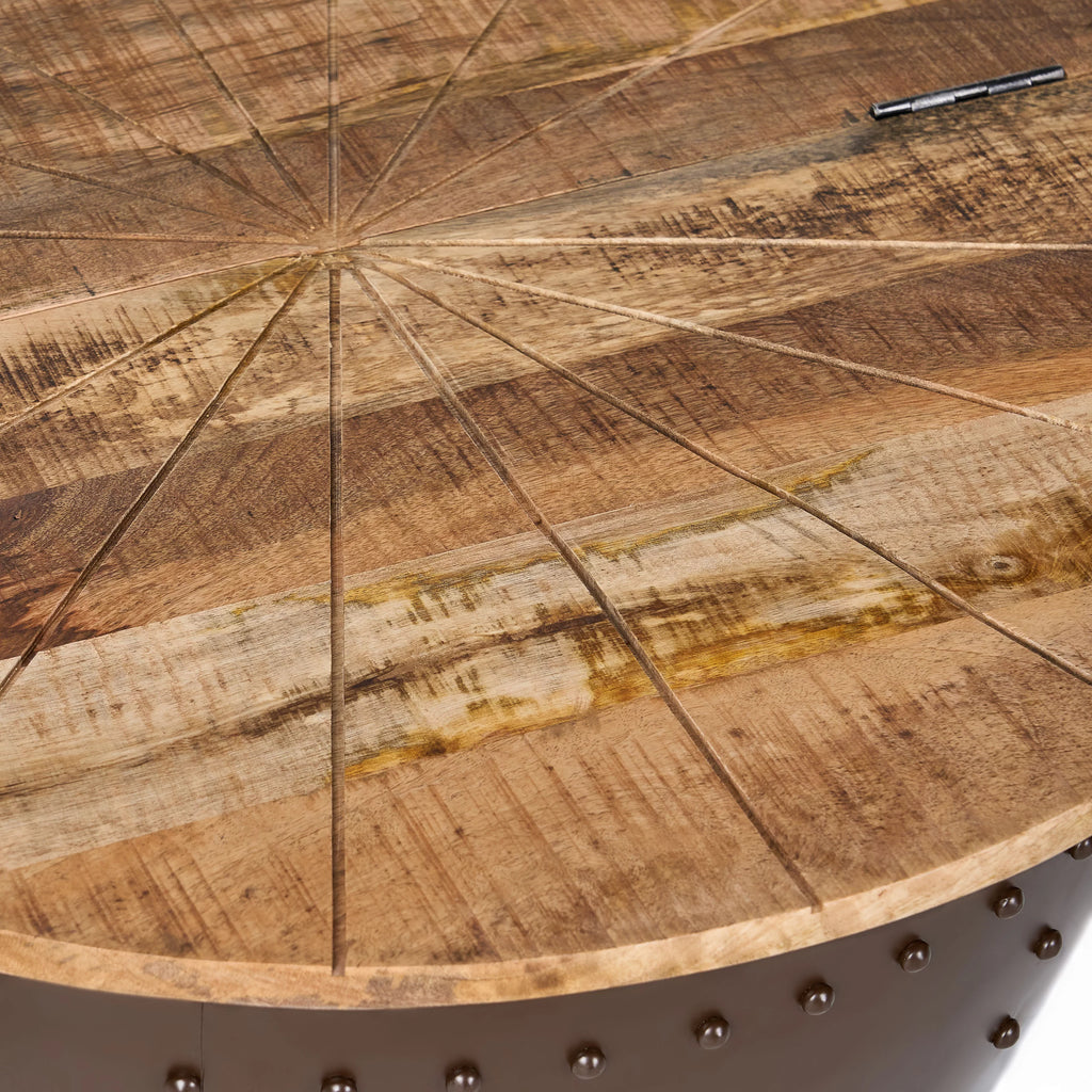 Handcrafted Mango Wood and Iron Accent Table Y550821