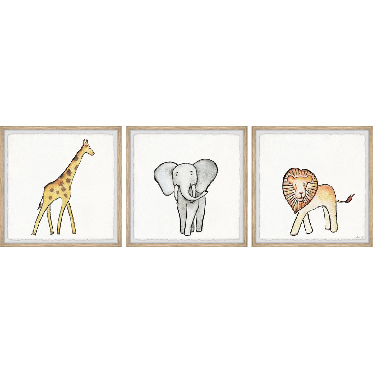 African Safari Animals Triptych, 12 inch x 36 inch K3362