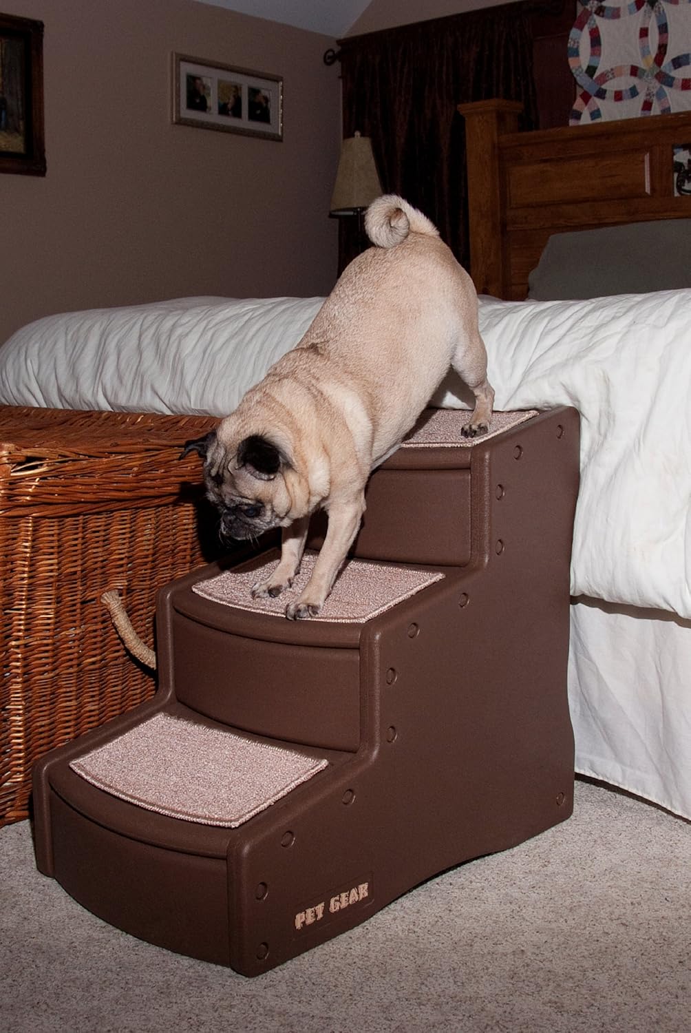 Pet Stairs, 3 Step, Removable Washable Carpet Treads, Pack of 2 J81305