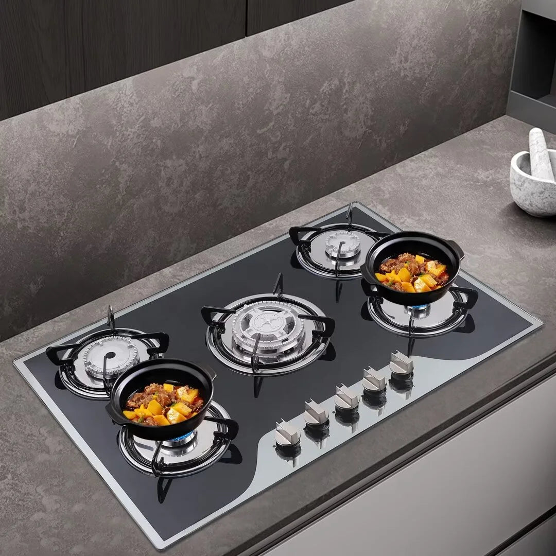 5 Burner Tempered Glass Gas Cooktop I822