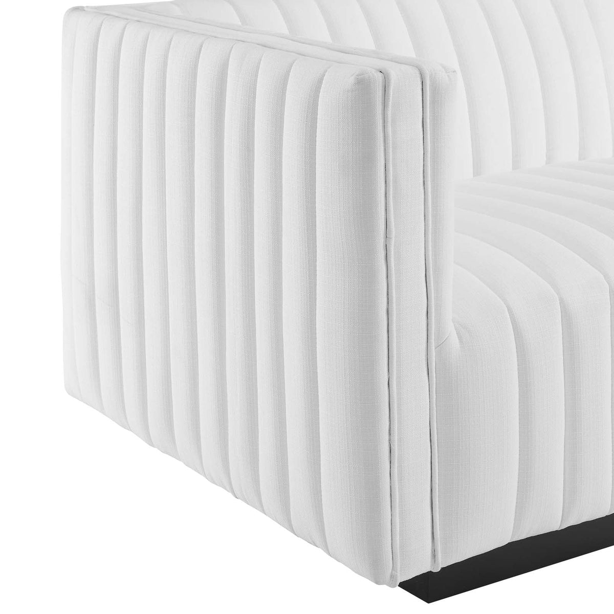 4-Piece L-Shaped Channel Tufted Fabric Sectional T486