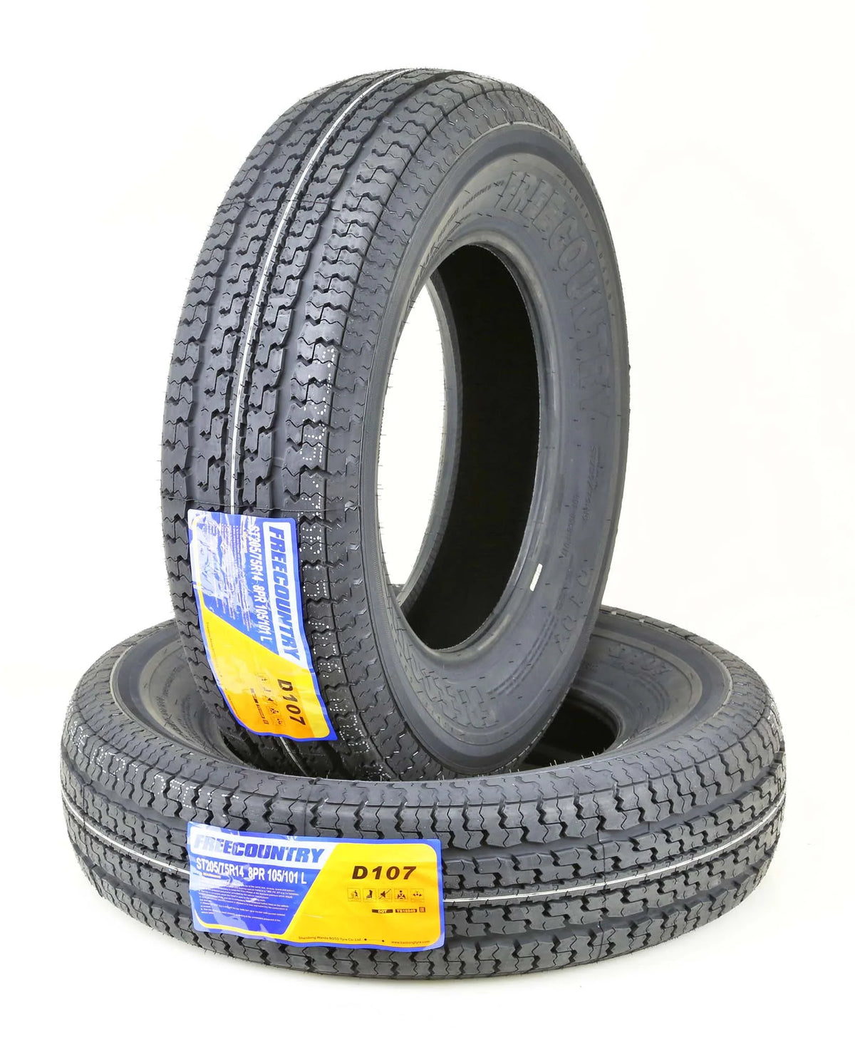 Heavy Duty Trailer Tires ST 205/75R14 8PR Load Range D Radial Set of 2 W710