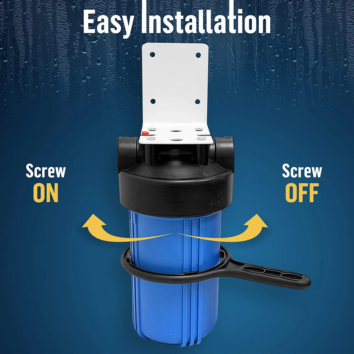 10 x 4.5 Whole House Filter Purifier System, Blue, 4 Sets A674