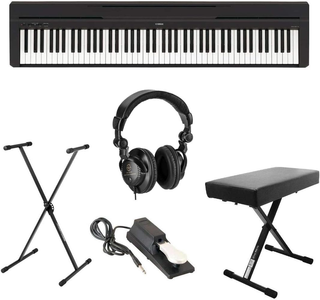 88-Key Portable Digital Piano with Keyboard Stand, Bench, Pedal, Headphones J602632