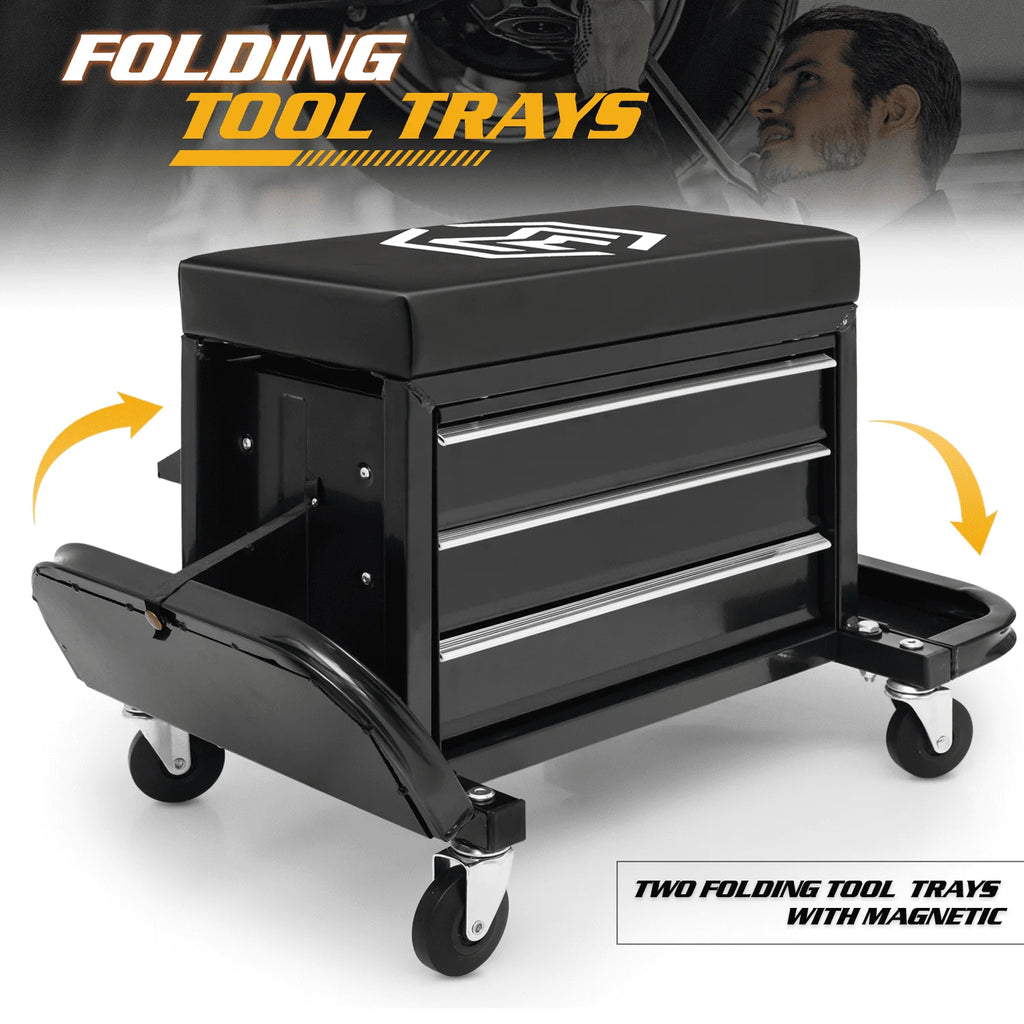Red 3-Drawer Rolling Tool Box with Tool Tray B660632