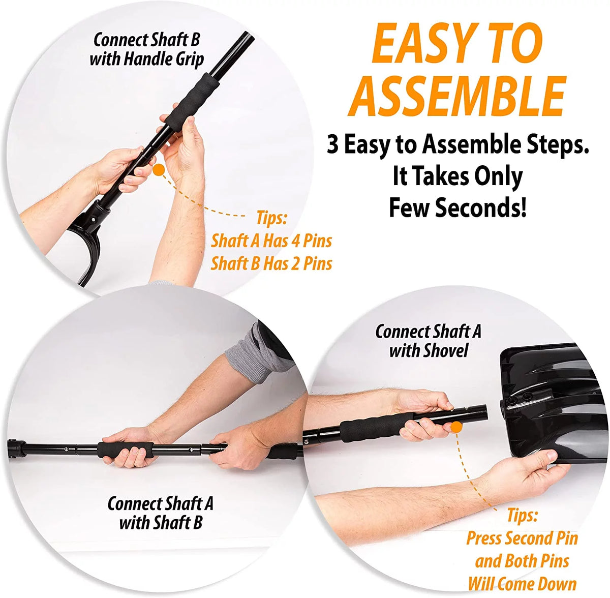 3-in-1 Snow Shovel Brush Kit with Ice Scraper V5792