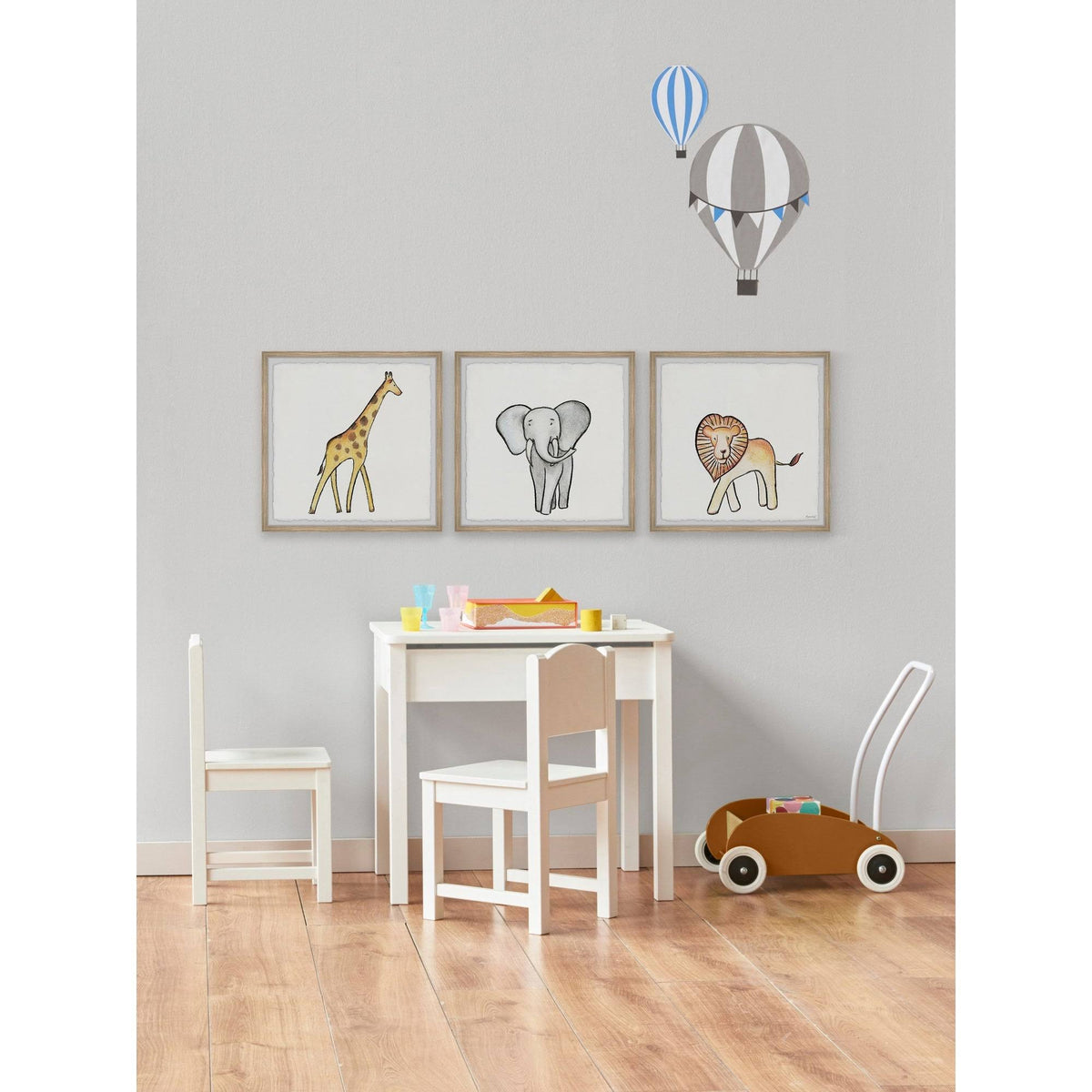 African Safari Animals Triptych, 12 inch x 36 inch K3362
