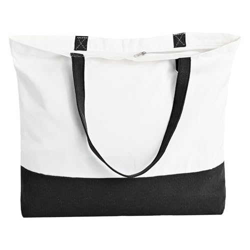 6 Pack Canvas Tote Bags with Zipper Z46192