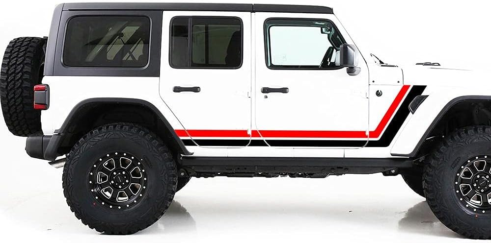 Vinyl Decals Compatible with Jeep JL Wrangler (Yellow-Orange) M9710
