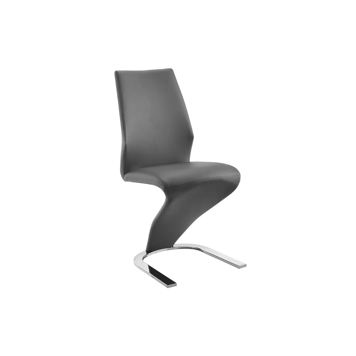 Set of 2 Gray Polyurethane Leather Dining Chairs U453692