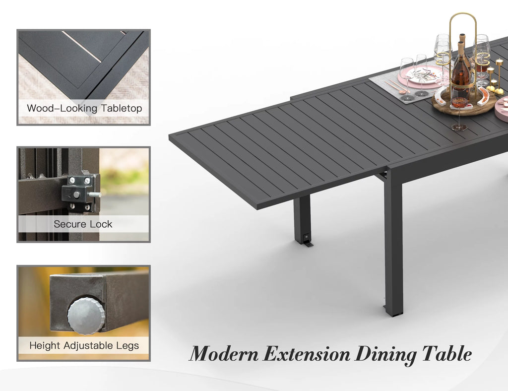Aluminum Adjustable Rectangular Patio Table M4997