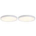 White 14-in Integrated LED Flush Mount Light 2-Pack Q13958