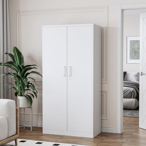 Locking Metal Storage Cabinet with 5 Adjustable Shelves U9189