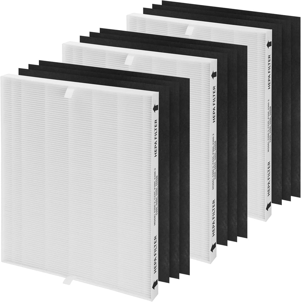 3 Packs True HEPA Replacement Filter with 9 Extra Activated Carbon Pre-Filters D4577