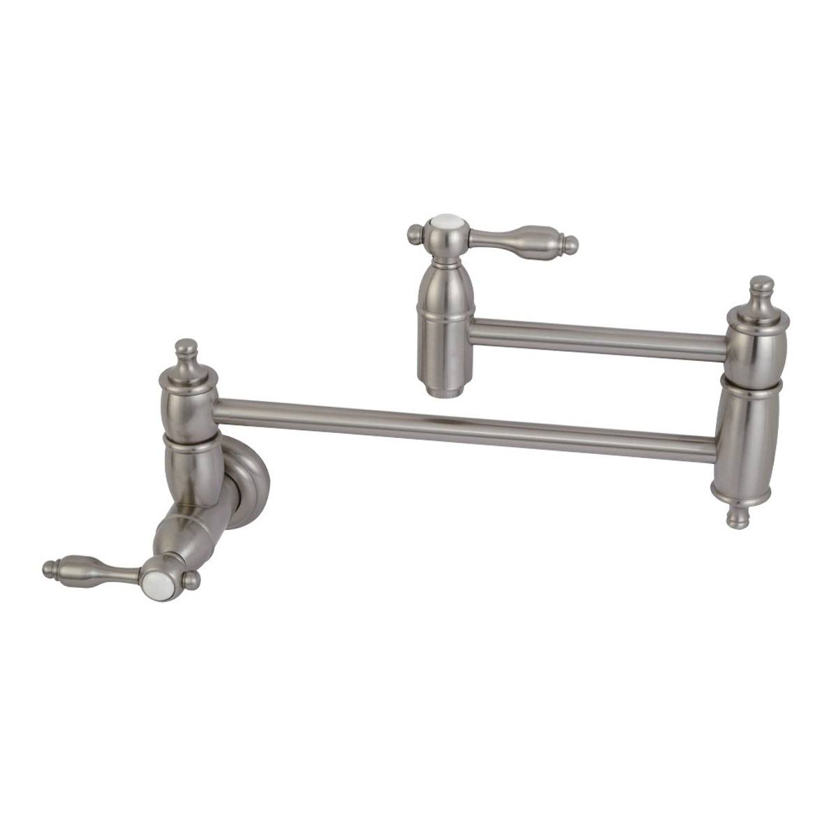 Brushed Brass Wall Mount Pot Filler Kitchen Faucet E7615